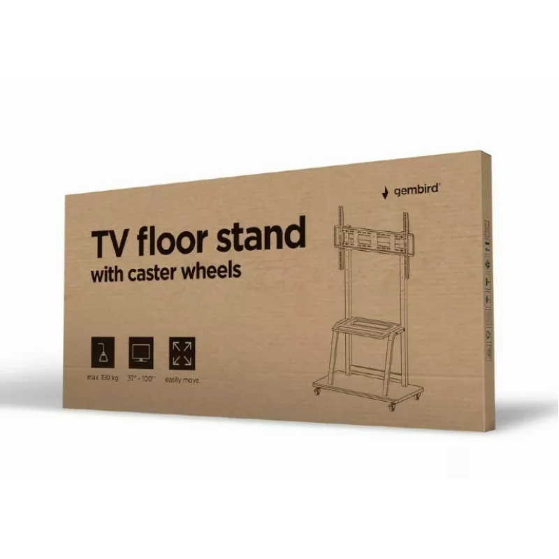 Gembird TVS-100F-01 põrandaalus ekraanidele 2.54 m (100) Must