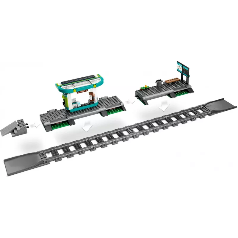 LEGO City linna trammi- ja jaama rollimängu ehituskomplekt lastele mängutrammiga, kingitus poistele ja tüdrukutele alates 7. eluaastast, kes armastavad sõidukeid