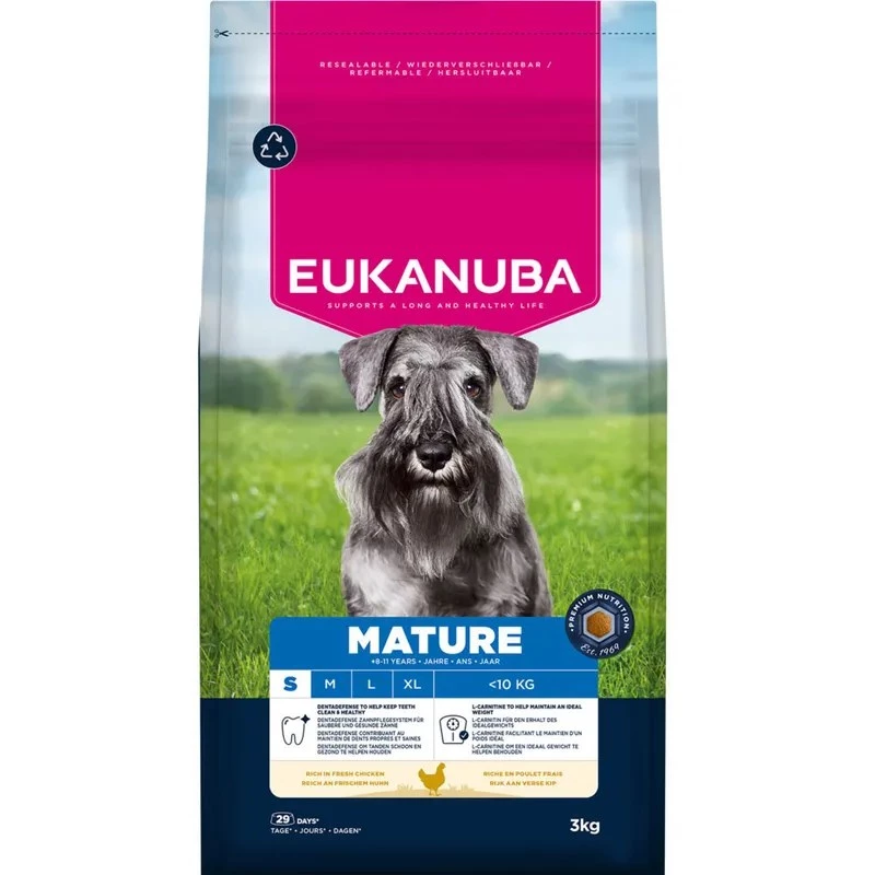 Kuiv koeratoit EUKANUBA Mature Small Chicken 3 kg — täiskasvanud väikest tõugu koertele