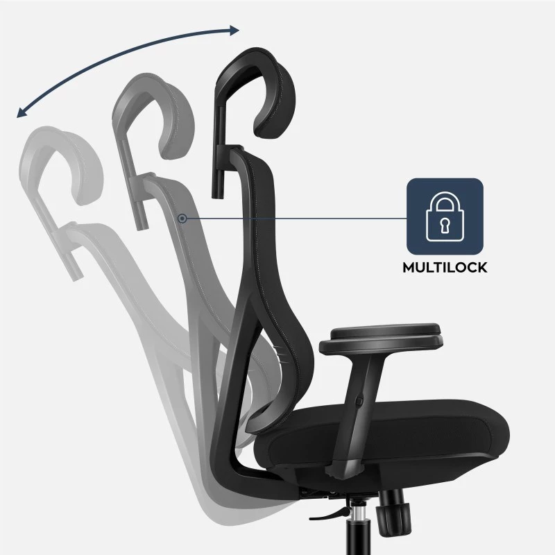 Kontori pöördtool mark adler Manager 3.3 Must — ergonoomiline disain, pöördalus