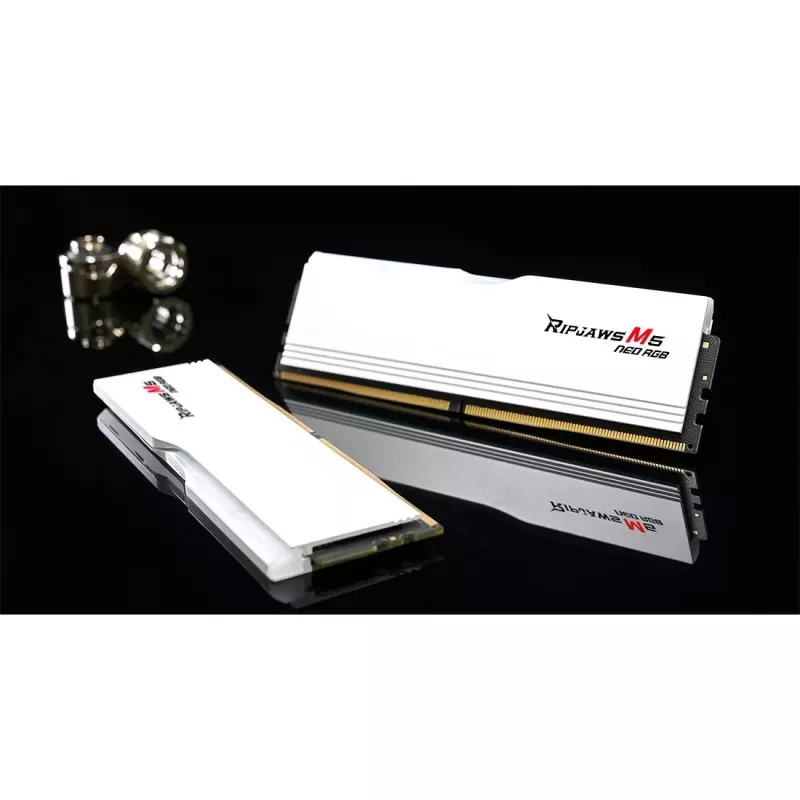 DIMM 64 GB DDR5-6000 (2x 32 GB) Dual-Kit, mälu valge, F5-6000J3040G32GX2-RM5NRW, Ripjaws M5 Neo, AMD EXPO