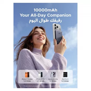 Akupank UGREEN 25919 10000 mAh magnetjuhtmevaba kaasaskantav laadija 10000 mAh akuga