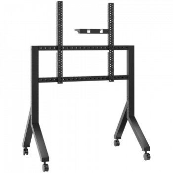 Mobiilne telerialus ONKRON TS2081-B 70–110-tollistele teleritele, must, ratastel terasest põrandakinnitus, 125 kg kandevõime, VESA 200x200–1000x800