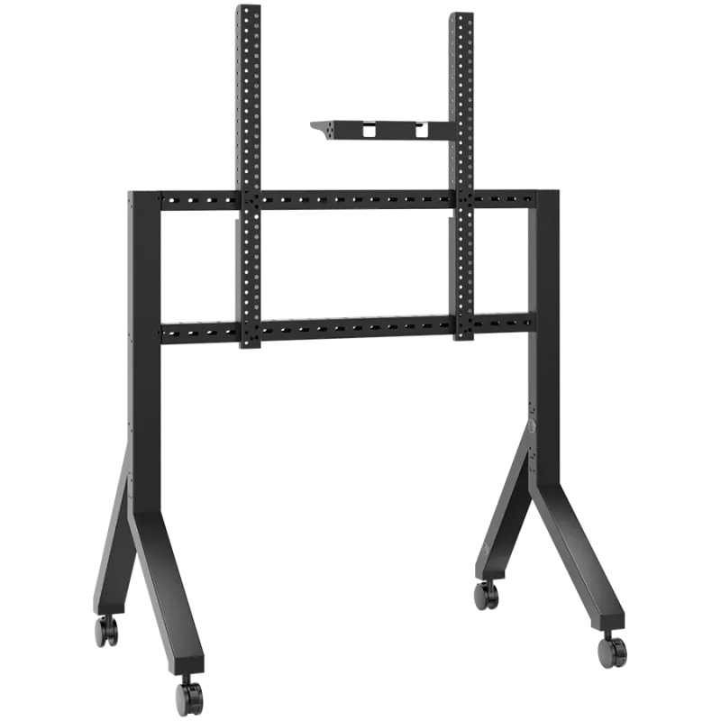 Mobiilne telerialus ONKRON TS2081-B 70–110-tollistele teleritele, must, ratastel terasest põrandakinnitus, 125 kg kandevõime, VESA 200x200–1000x800