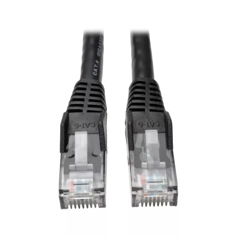 Eaton Tripp Lite Series Cat6 Gigabit Snagless Molded (UTP) Ethernet-kaabel (RJ45 M/M), PoE, must, 5 ft (1,52 m) - Paigakaabel - RJ-45 (M) kuni RJ-45 (M) - 1,52 m - UTP - CAT 6 - Mou