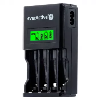 Akulaadija everActive NC450B — 4-elemendiline AAA-laadija, 110/230 V vahelduvvool, must