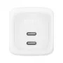 Sisene vahelduvvoolu kiirlaadija Belkin WCH020KQWH — 2× USB‑C, valge, sisseehitatud kaitse