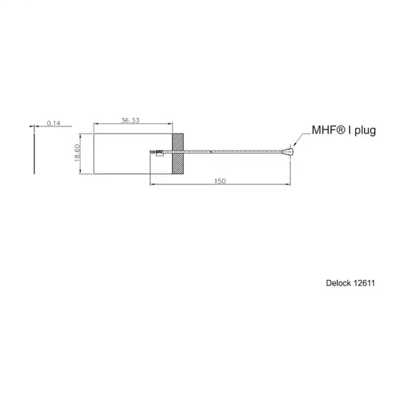 Antenn DeLOCK 12611 võrguantenn MHF 3 dBi