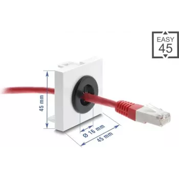 Kaabliläbiviik DELOCK Easy 91072, ümmargune laualäbiviik 16 mm läbimõõduga
