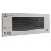 Juhtmega USB klaviatuur SBOX K-103 US must — USA paigutus, USB-ühendus