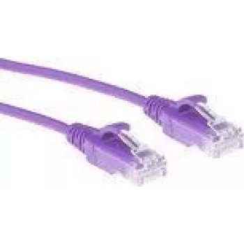 ACT Purple 1 meetri LSZH U/UTP CAT6 andmekeskuse õhuke ühenduskaabel tõmblukuga RJ45-pistikutega