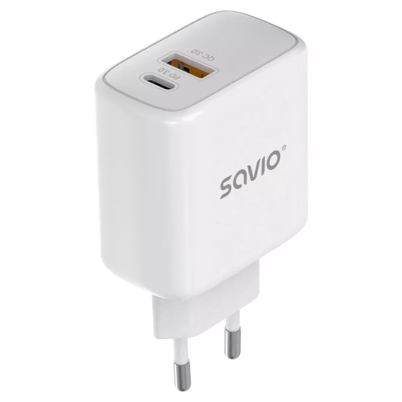 Savio LA-12 mobiilseadme laadija universaalne valge AC kiirlaadimine