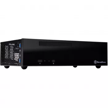 SilverStone MILO ML09 - Lauaarvuti - Mini-ITX - ilma toiteplokita (SFX12V) - Must - USB/Heli (SST-ML09B)
