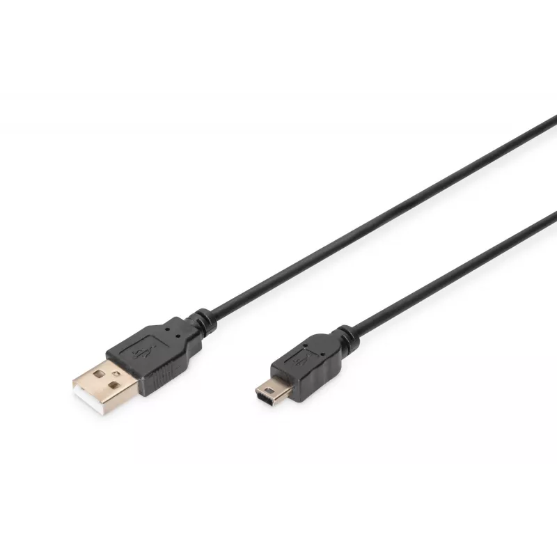 Ühenduskaabel USB A / miniUSB B M/M 1 m must