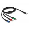 DeLOCK USB-laadimiskaabel 3 in 1 USB USB-C kuni Lightning Micro USB 1 m