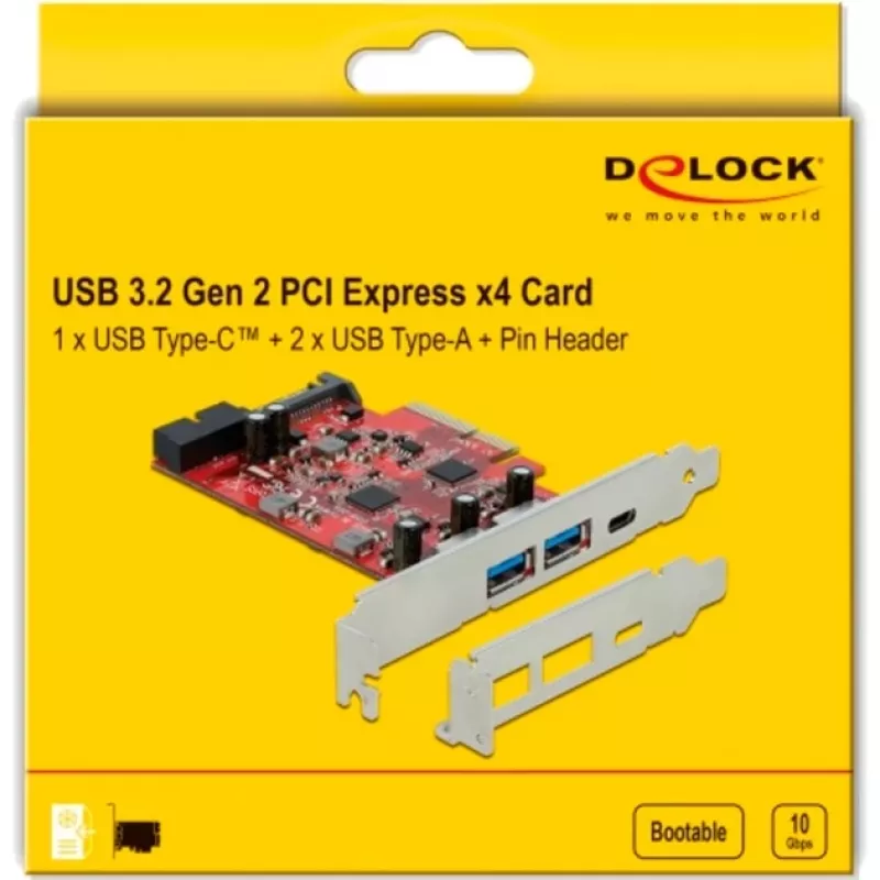 PCI Express x4 kaart DeLOCK 90492 USB USB-C USB Type-A