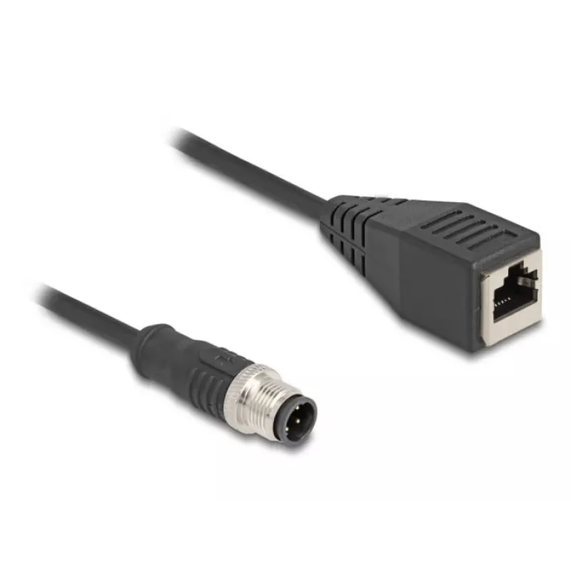 DeLOCK M12 adapterkaabel D-kodeeringuga 4-pin isane RJ45 emasele 50 cm