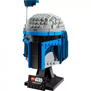 Kogutav LEGO Star Wars kiivri aksessuaar Jango Fett 75408 — 616 tükki, 210×120×110 mm väljapanekumudel