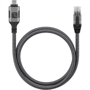 Techly ICOC U3C-RJ45-010 võrgukaabel Hõbedane, Must 1 m Cat6 F/UTP (FTP)