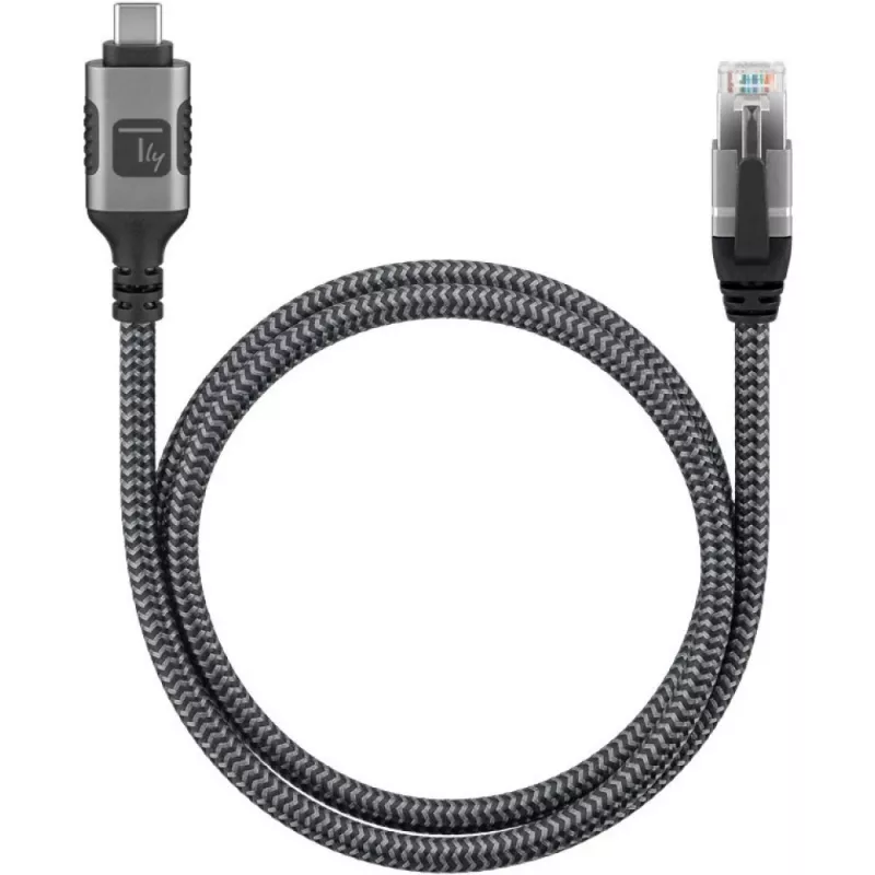 Techly ICOC U3C-RJ45-010 võrgukaabel Hõbedane, Must 1 m Cat6 F/UTP (FTP)