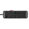 Pikendusjuhe MACLEAN MCE388 B — 2 pistikupesa, 3×USB A, 110–120 V 50/60 Hz, 2500 W, 3 m kaabel, must