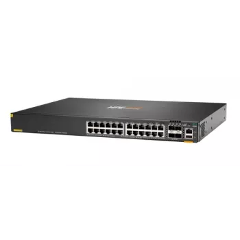 Hewlett Packard Enterprise HPE Aruba Networking CX 6200F 24G 4SFP+ lüliti - lüliti - max. virnastamiskaugus 10 km - L3 - hallatav - 24 x 10/100/1000 + 4 x 100/1000/10G SFP+ - esiosa a