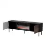 TV-kapp cama meble CORTINA 180x40x60 cm must/pähkel musta elektrikaminaga