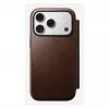 Mobiiltelefoni ümbris Nomad Modern Leather Folio iPhone 17 Pro jaoks, nahk/alumiinium, 16 cm (6,3 tolli) pruun, 4 kaarditaskut