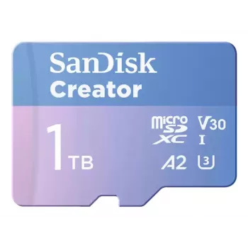 SanDisk Creator MicroSD mälukaart 1TB, kiire andmeedastus kuni 190 MB/s