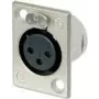 Neutrik NTR-NC3FP1 - -30 - 80 °C - Must - Hõbedane - UL 94 HB - IEC 61076-2-103 - IP 40 - IEC 68-2-20 (NC3FP-1)