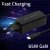 GaN sülearvuti laadija QOLTEC 52419 65W USB-C PD 5V/20V 3A/3.25A, 220–240V, 1,8 m kaabel, must