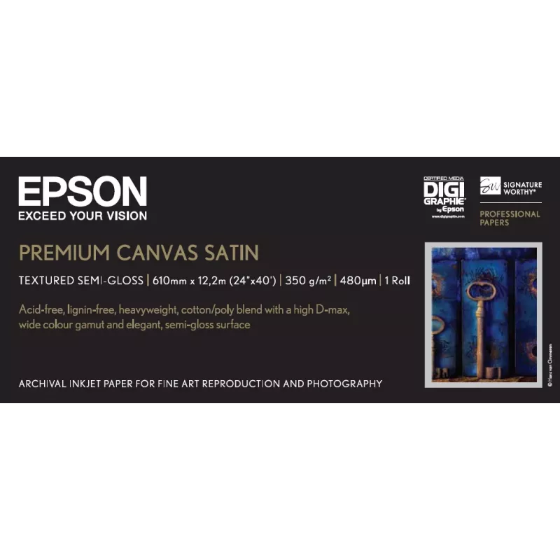 Epson Premium Canvas Satin, 24 tolli x 12,2 m, 350 g/m²