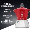 Moka pot Bialetti Moka induction 0,1 L Punane Hõbedane