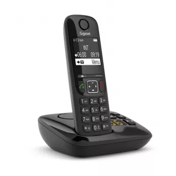 Gigaset AS690A analoog/DECT telefon, helistaja ID, must