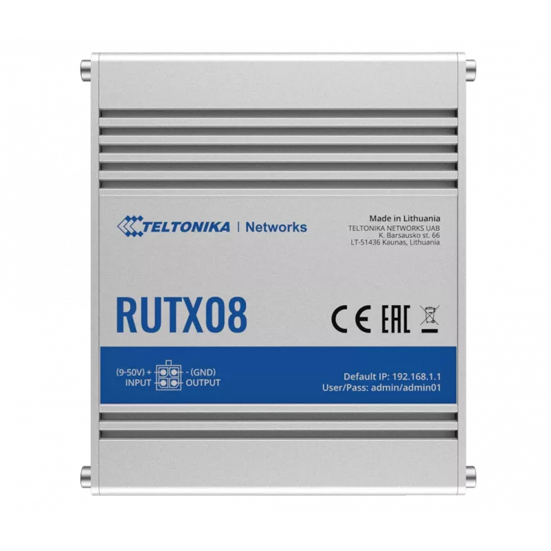 Teltonika RUTX08 juhtmega ruuter Gigabit Ethernet roostevaba teras
