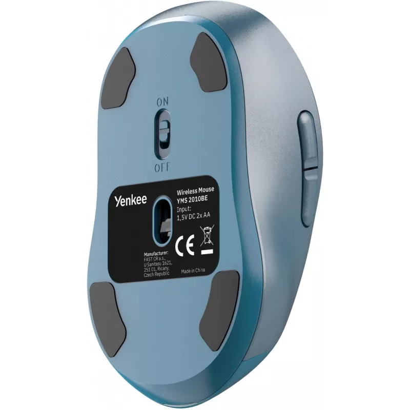 Juhtmevaba hiir YENKEE YMS2010BE kaherežiimiline ergonoomiline, 2,4 GHz USB vastuvõtja + Bluetooth 5.1, 4-astmeline DPI 1000–3200, 6 nuppu