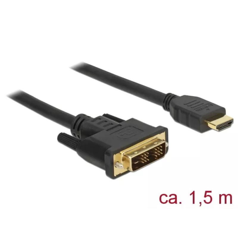 Video kaabliadapter DeLOCK 85583 1.5m DVI-D HDMI Type A Must