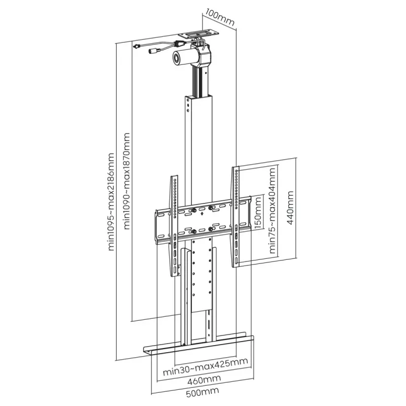 Laetelerikinnitus MACLEAN MC-976 32–55-tollistele ekraanidele, VESA kuni 400×400, max koormus 50 kg