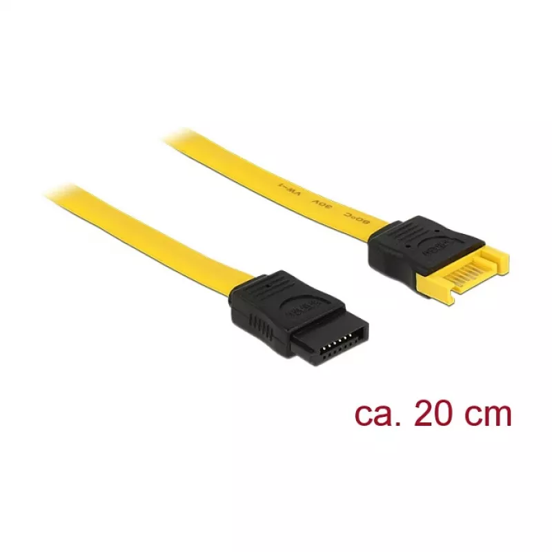 SATA-kaabel DeLOCK 83949 0,2 m SATA 7-kontaktiline kollane