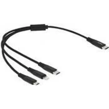 USB-laadimiskaabel DeLOCK 3-in-1 USB USB-C – Lightning – Micro USB 30 cm