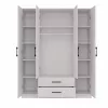 Topeshop ROMANA 160 BIEL KPLB bedroom wardrobe/closet 11 shelves 4 uks(s) valge