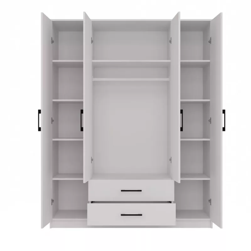 Topeshop ROMANA 160 BIEL KPLB bedroom wardrobe/closet 11 shelves 4 uks(s) valge