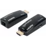 Manhattan 1080p@60Hz kompaktne HDMI üle Etherneti pikenduskomplekt, pikendab signaali kuni 60 m ühe Cat6 Etherneti kaabliga, saatja ja vastuvõtja kaasas, toide üle kaabli, üliõhuke disain, kolmeaastane garantii, must
