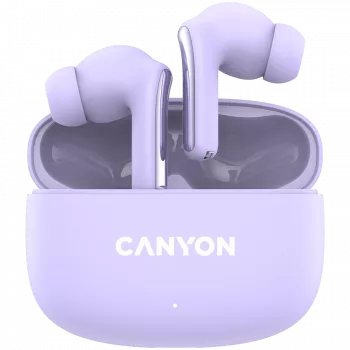Canyon TWS-9 CNS-TWS9P Kõrvaklapid – Tõeliselt juhtmevabad – Bluetooth 5.4 – In-Ear – 6h + 30h tööaeg – USB-C laadimiskarp – Puutetundlik juhtimine – lilla
