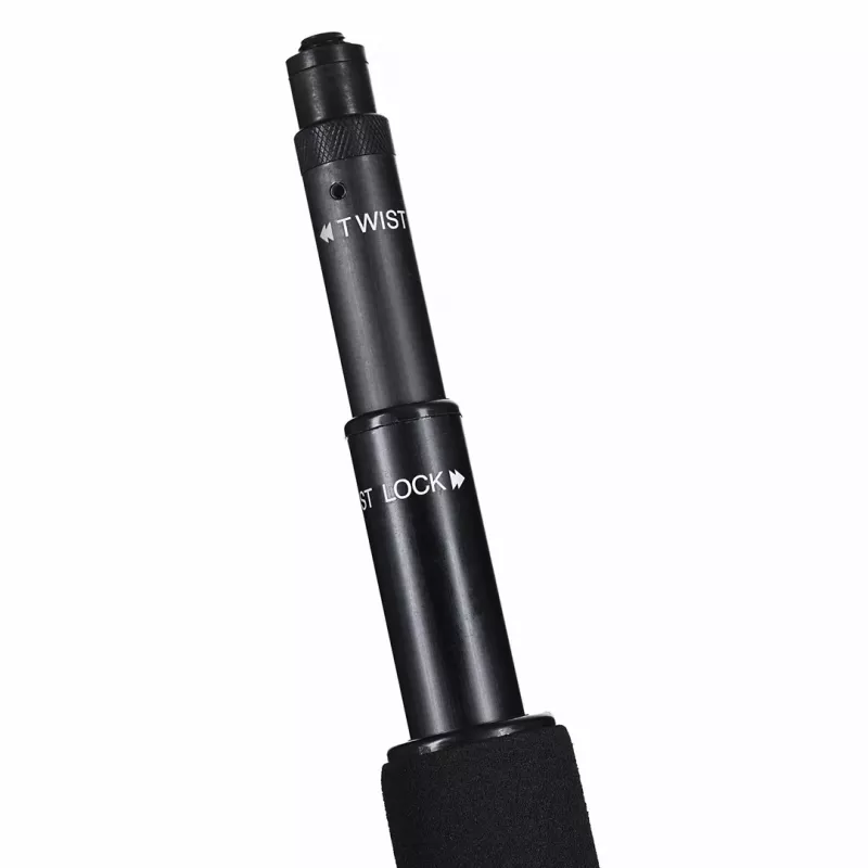 RØDE Micro Boompole – kerge teleskoopiline mikrofoni poomivars, pikkus 844 mm, kaal 396 g, kompaktne kokkupandud kõrgus 33 mm