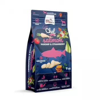 SYTA MICHA Chef lõhe, pastinaak ja maasikas - kuiv koeratoit - 9kg