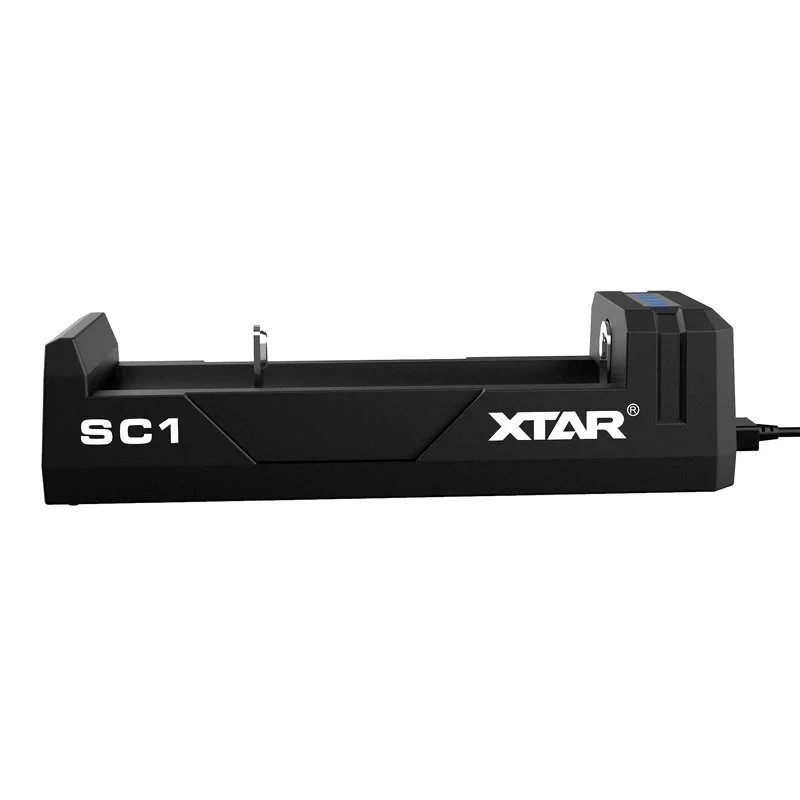 Aku laadija XTAR SC1 ühe pesaga USB‑C Li‑ion 18650 elementidele, 1-pesaline, must