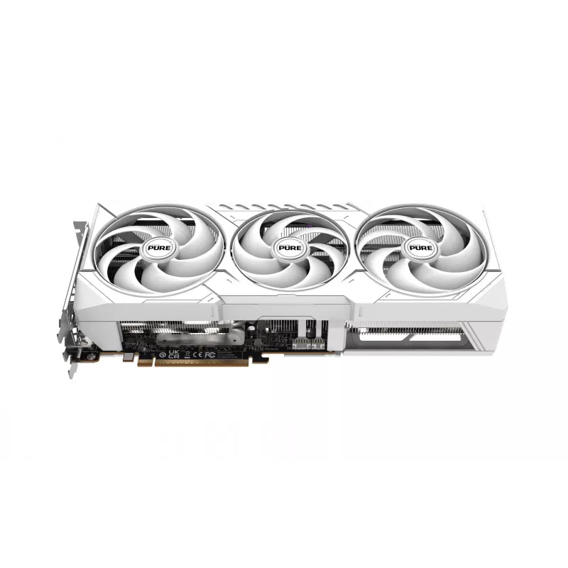 Graafikakaart Sapphire Radeon RX 9070 XT — 16 GB GDDR6, PCIe 5.0, 256-bit, 320 mm, 3 pesaga, valge