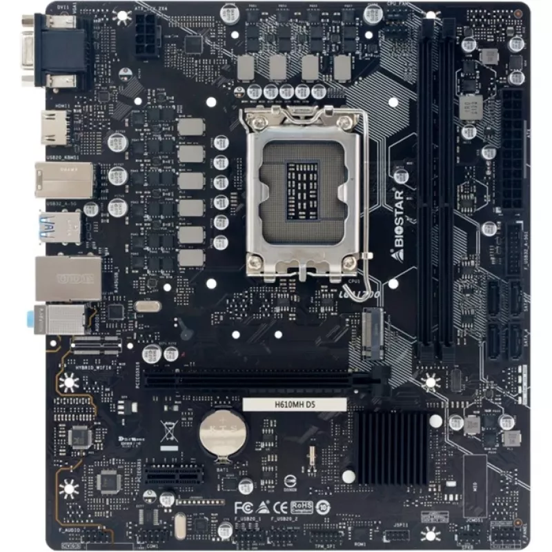 BIOSTAR H610MHD5 DDR5 Micro-ATX emaplaat