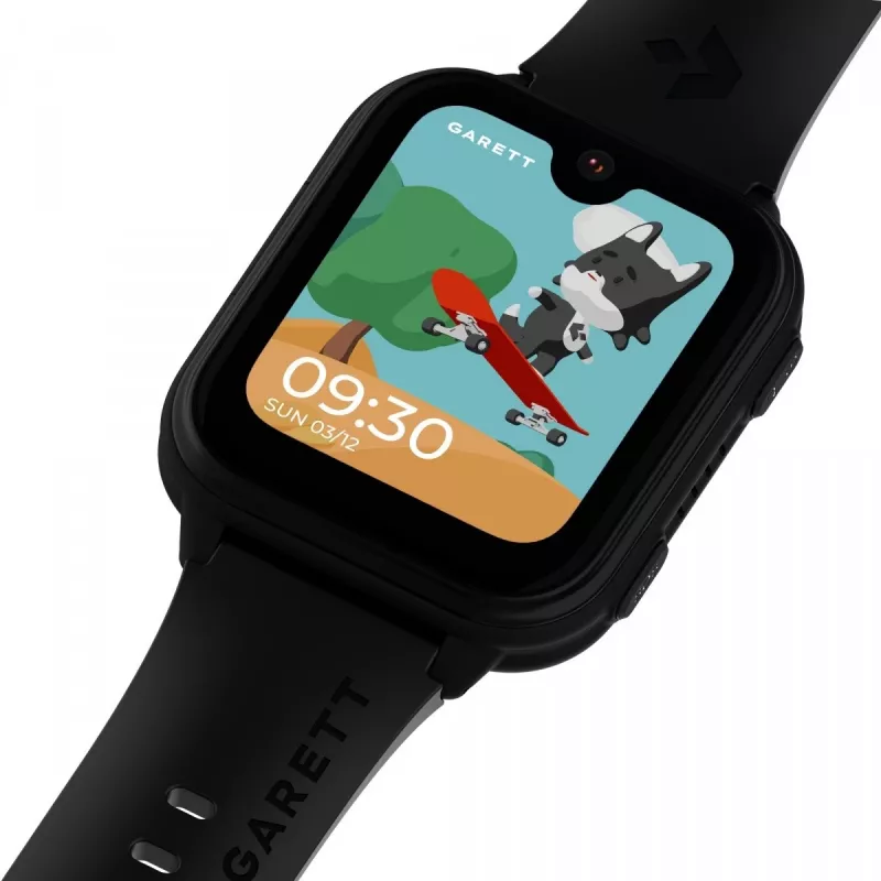 Nutikell Garett Kids Vibe Ai 4G must — laste nutikell 4G, GPS-jälgimise ja veekindlusega